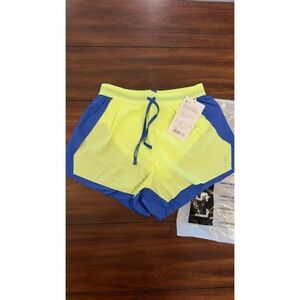 LSKD Accelerate 3" High-Rise Running Short Electric Indigo Lime Glo Small NEW